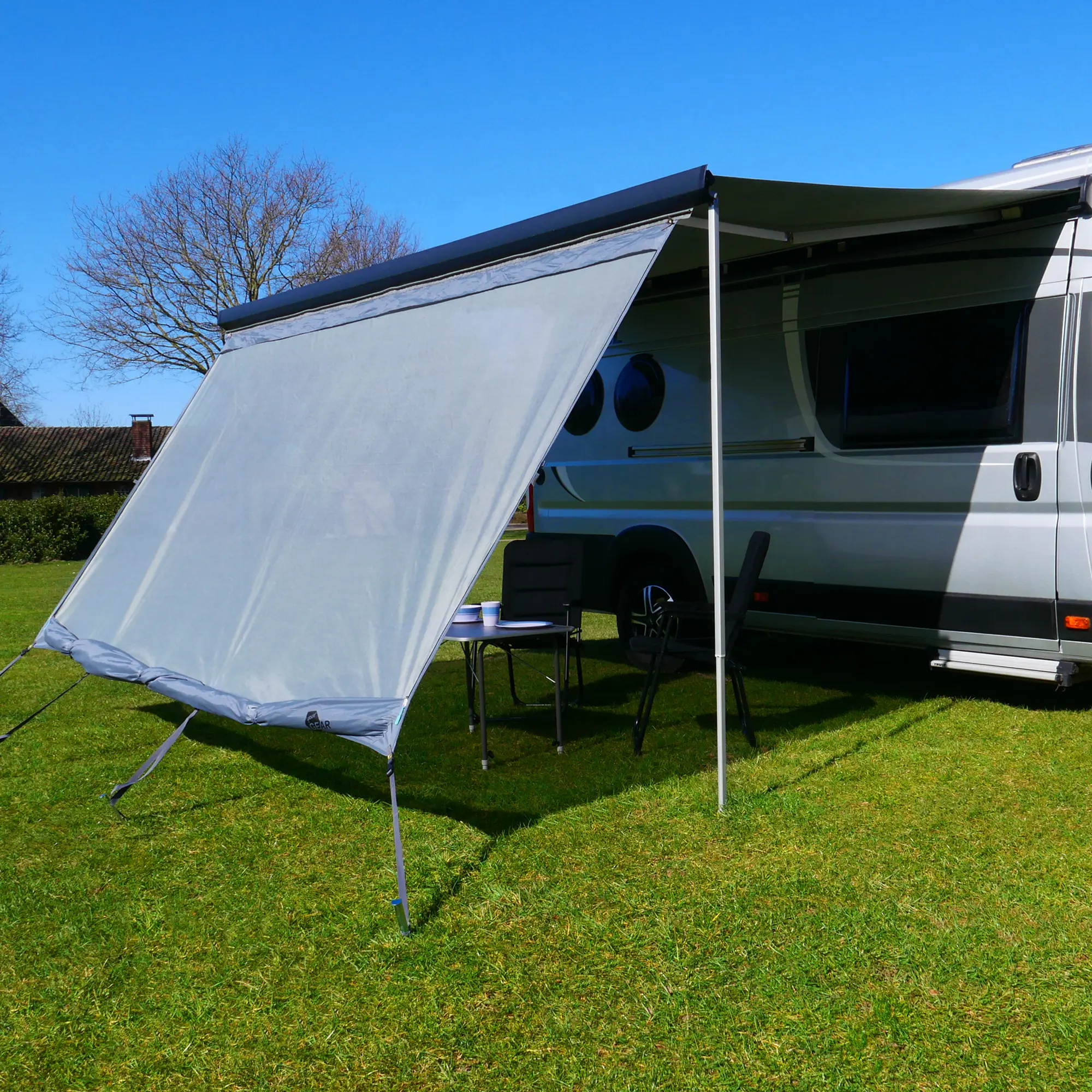 store-pour-caravane-406lho.webp your GEAR Sun + Rain Blocker 4,3 x 2 m paroi frontale pour marquise, auvent protège du soleil, vent et pluie – Image 1