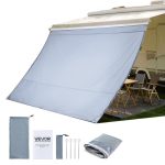 VEVOR Paroi Avant pour Store de Camping car 2x2,8 m, Façade de Store Compatible avec Auvent 3 m, Pare soleil Caravane Voyage, avec Couverture Zippée ...