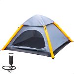 Tente gonflable 2 personnes UV50, 210x210x135 cm, grise.