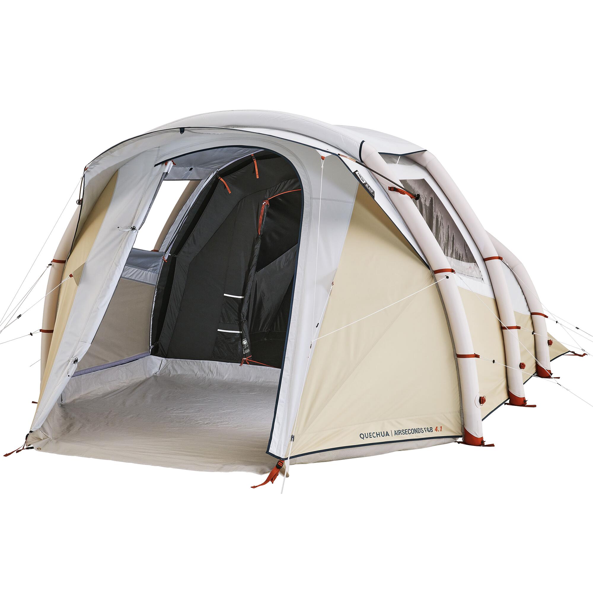 tente-4-places-decathlon-557rib.jpg Tente de camping gonflable 4 places, Fresh & Black, Air Seconds 4.1 beige | Decathlon – Image 1