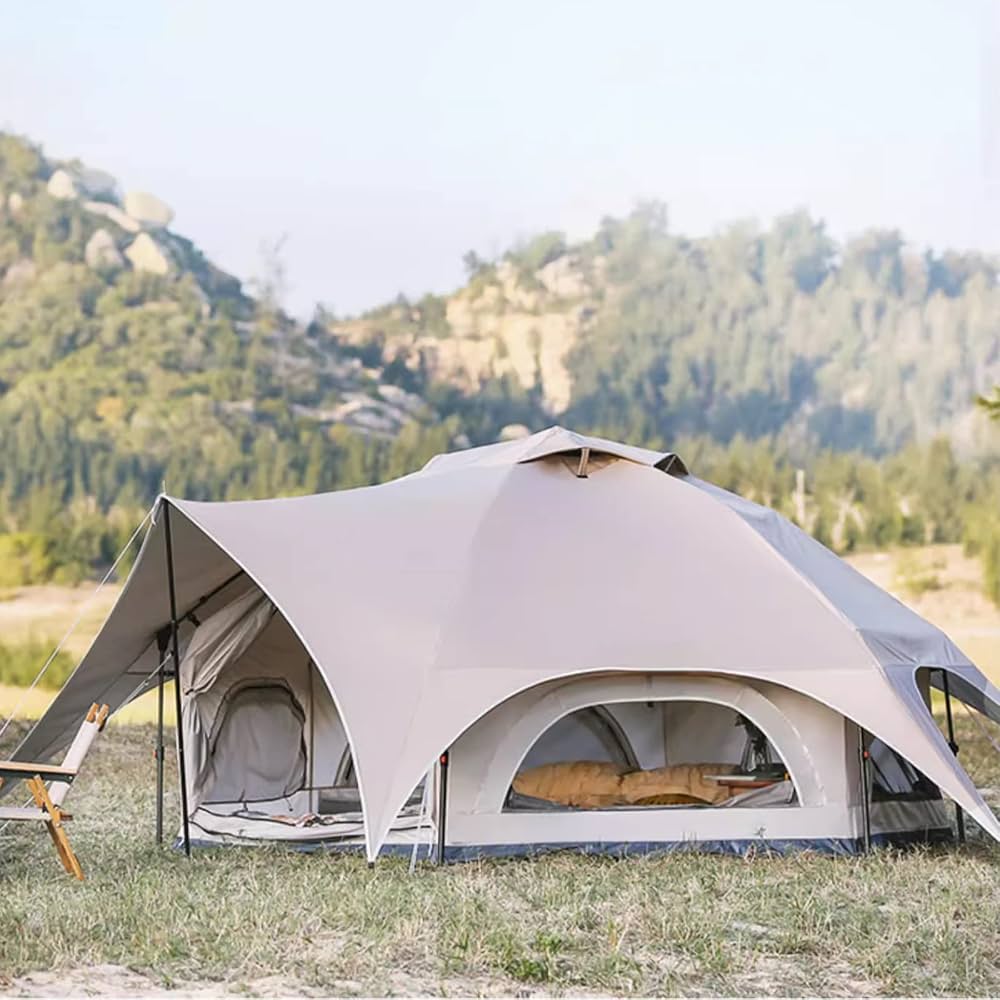tente-6-personnes-456hjb.jpg Tente hexagonale pour 6 personnes, tente dôme de festival, tente de camping familiale pour 6 personnes – Image 1