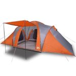 Tente familiale à dôme 6 personnes gris et orange imperméable Tente Achat & prix | fnac