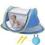 Tente de plage pour bébé, lit de voyage imperméable, moustiquaire pliable UPF 50+, tente parasol respirante, lit de tente extérieur anti UV