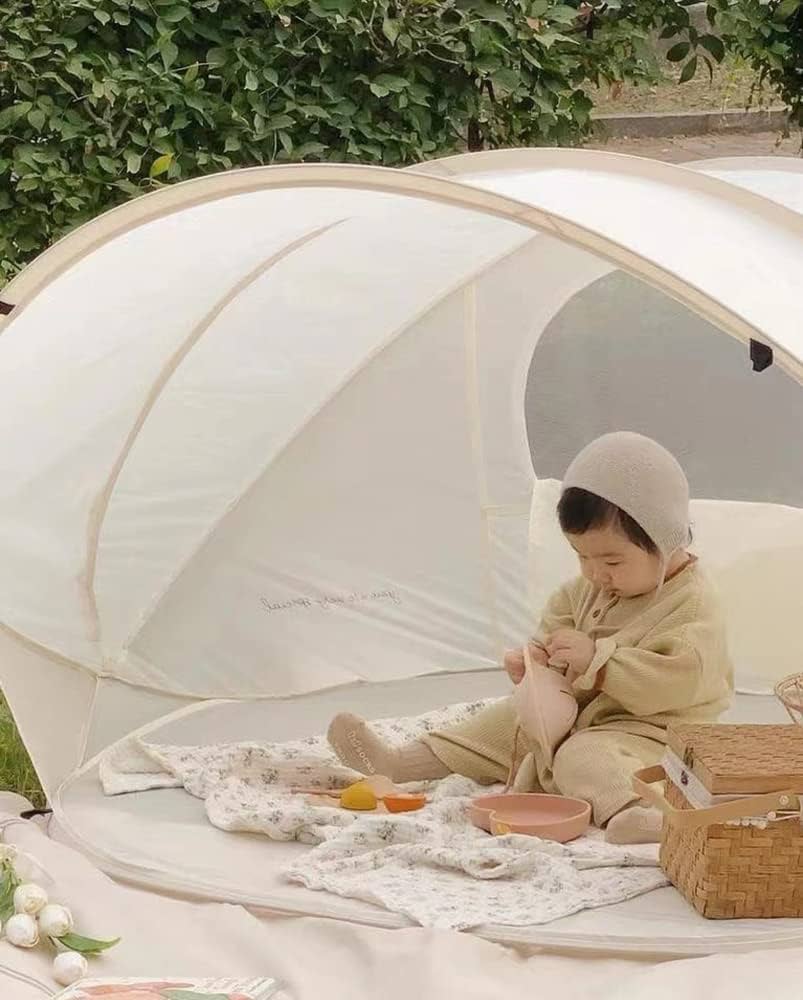 tente-bebe-plage-549iaj.jpg AFLCIO Tente Anti UV Bébé, Tente de Plage Pop up, Abri de Plage avec Protection Solaire pour 1 4 Personnes (Beige) : Amazon.fr: Sports et Loisirs – Image 1