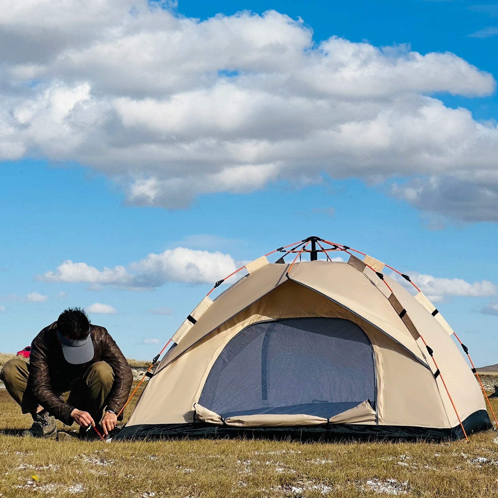 tente-bivouac-2-places-717lyg.jpg Tente bivouac dôme auto dépliante pour camping 2 places – Image 1