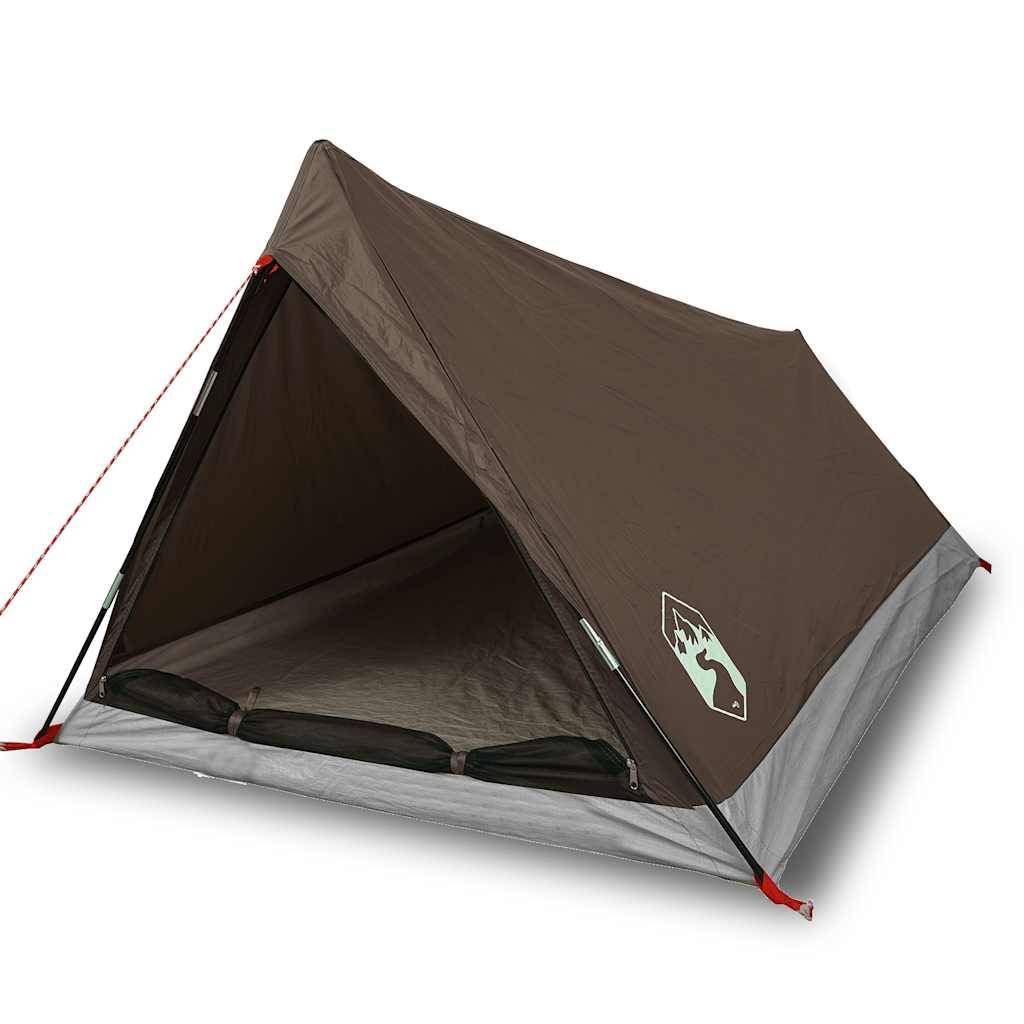 tente-canadienne-162zfs.jpg Tente Canadienne 2 Personnes Polyester Imperméable Légère pour Trekking Festival Marron – ComfortXL Outdoor Living Gamm vert – Image 1