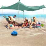 JAICOM Tente de Plage, 3x3m Parasol Plage, Abri de Plage Familial Résistant aux UV UPF 50+ avec Barres de Support en Aluminium, Idéal pour Les Plages, Les Pique niques, la pêche : Amazon.fr:
