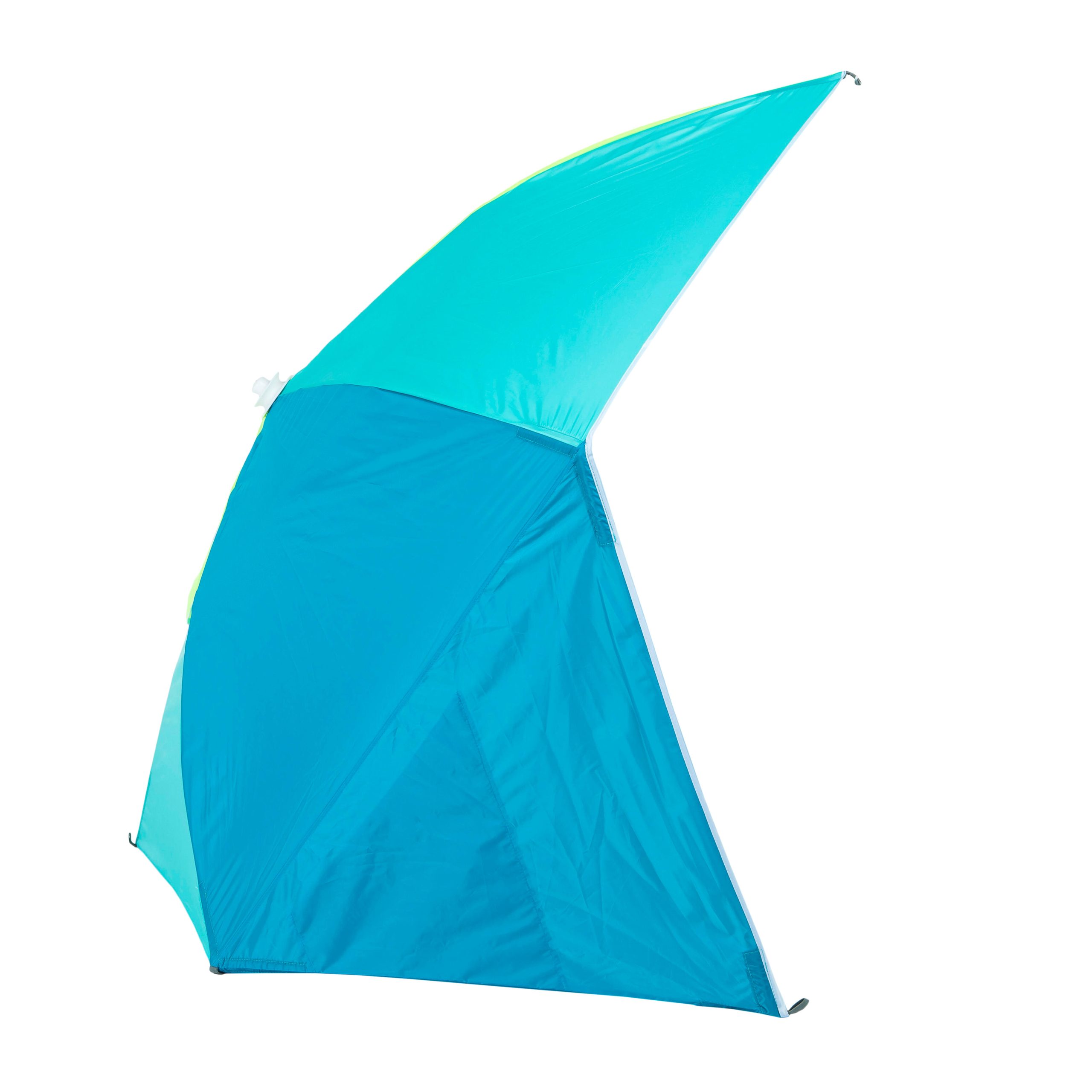 tente-de-plage-decathlon-157sxq.jpg Parasol Abri plage solaire Iwiko 180 bleu jaune UPF50+ 3 places – Image 1