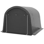Outsunny Tente de stockage pour le jardin, cadre en acier robuste, grandes portes, 3x3m, Gris | Aosom France
