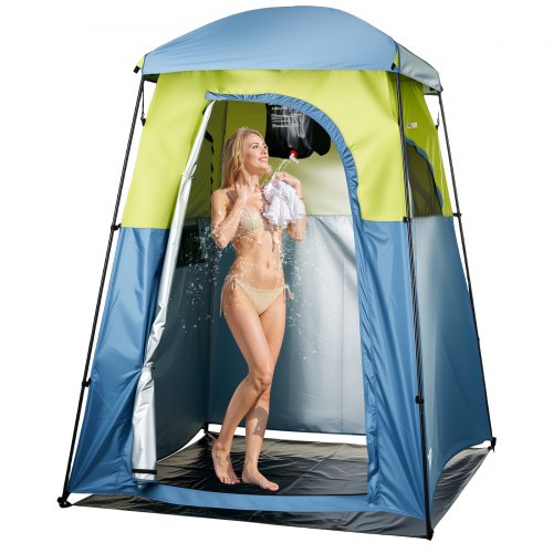tente-douche-132qby.jpg VEVOR Tente de Douche de Camping, Abri d'Intimité Extérieur Portable, Cabine d'Essayage Toilette pour Plage Camping Pêche, Tissu Oxford 150D, avec Sac ... – Image 1