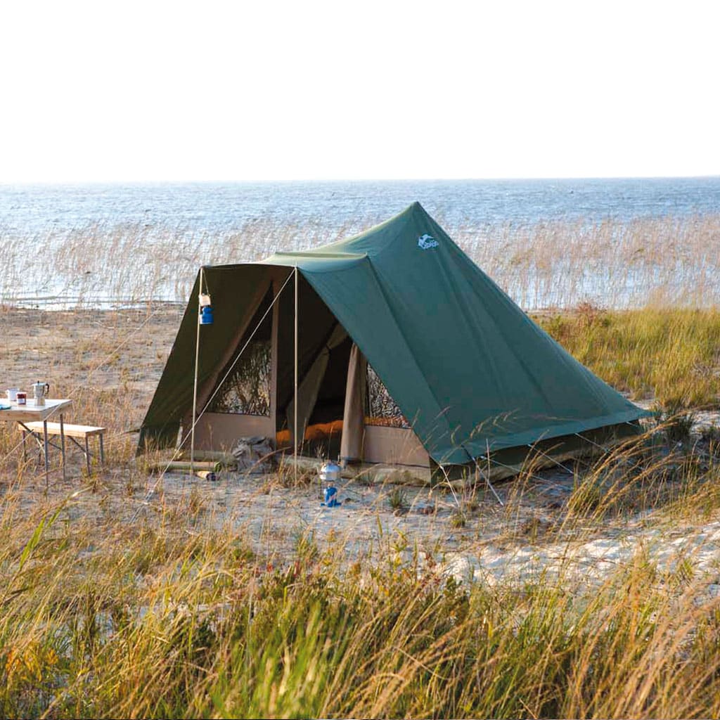 tente-familiale-015opl.jpg Barbados Tent Spacieuse tente familiale pyramidale en coton Cabanon. – Image 1