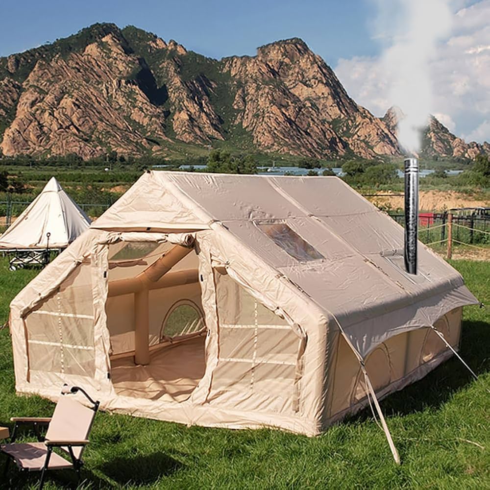 tente-familiale-746gcq.jpg Tente familiale gonflable pour 4 à 6 personnes – Imperméable et coupe vent – Abri 4 saisons – Installation facile pour les aventures en plein air : Amazon.fr: Sports et Loisirs – Image 1