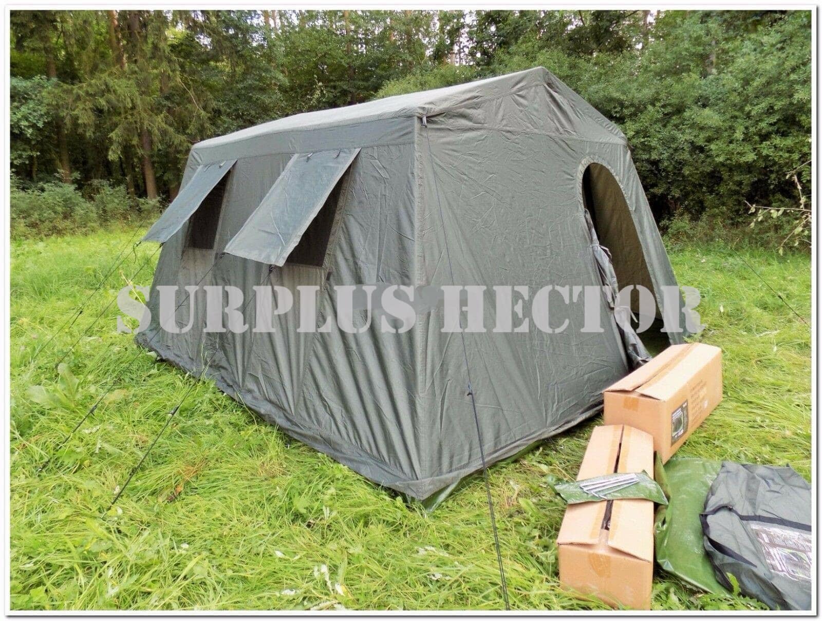 tente-militaire-526qil.jpg Tente militaire 3,40 m x 3,10 m Vert Armée Surplus Hector – Image 1
