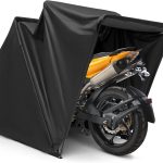Abri de Moto Extérieur de 345 x 137 x 190 cm, Tente Moto avec Housse en Tissu Oxford Fenêtres, Noir