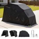 VEVOR Abri Moto 346x137,5x190 cm Garage Moto Tissu Oxford 600D Tente Garage Rabattable Abri de Rangement Extérieur Toutes Saisons Housse à Revêtement ...