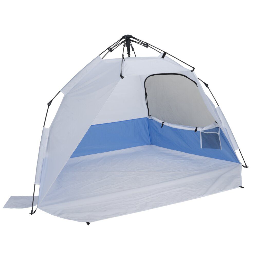 tente-plage-222fvq.jpg Tente de plage pop up fibre de verre et polyester bleu 220x150xH144cm | GIFI – Image 1