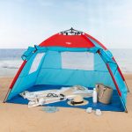 Aktive Windbreak et tente de plage pour 4 personnes avec sol, porte et fenêtres