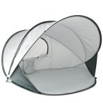Tente de plage Pop Up XXL de Luxe Légère Protection UV 50+ Argent