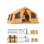 VEVOR Tente de Camping Gonflable, 4,8x3,6x2,2 m, Tente de Glamping de Luxe pour 8 à 12 Personnes avec Pompe à Main, 2 Puits de Lumière, Auvent, ...