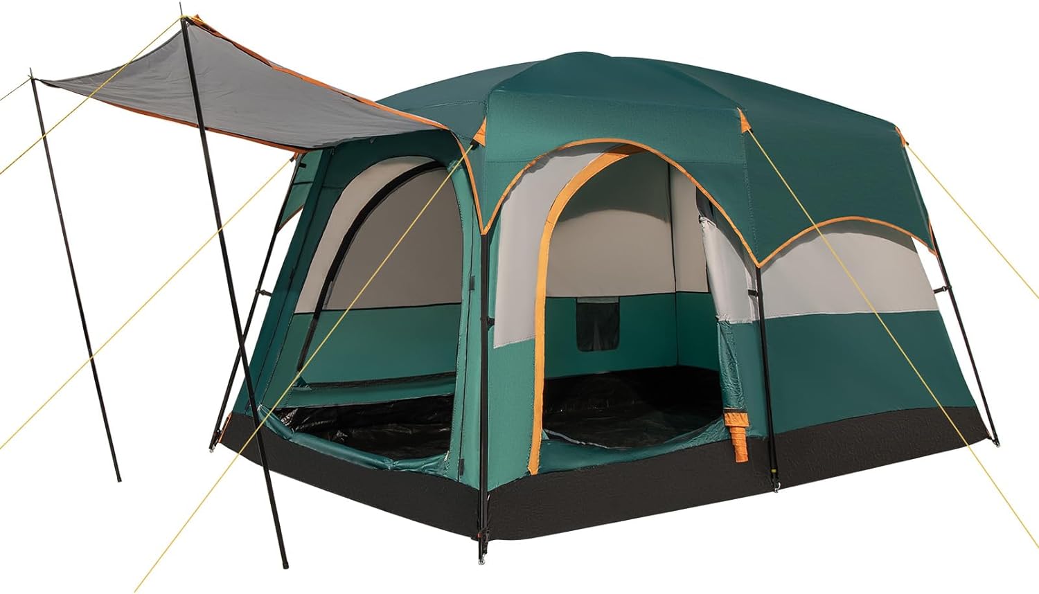 tente-pour-camping-763vtx.jpg Tente de Camping avec 2 Pièces pour 4 6 Personnes, Tente Familiale Double Couchage Double – Image 1