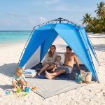 Tente de plage 4 personnes | MONTAGE RAPIDE & STABLE AU VENT