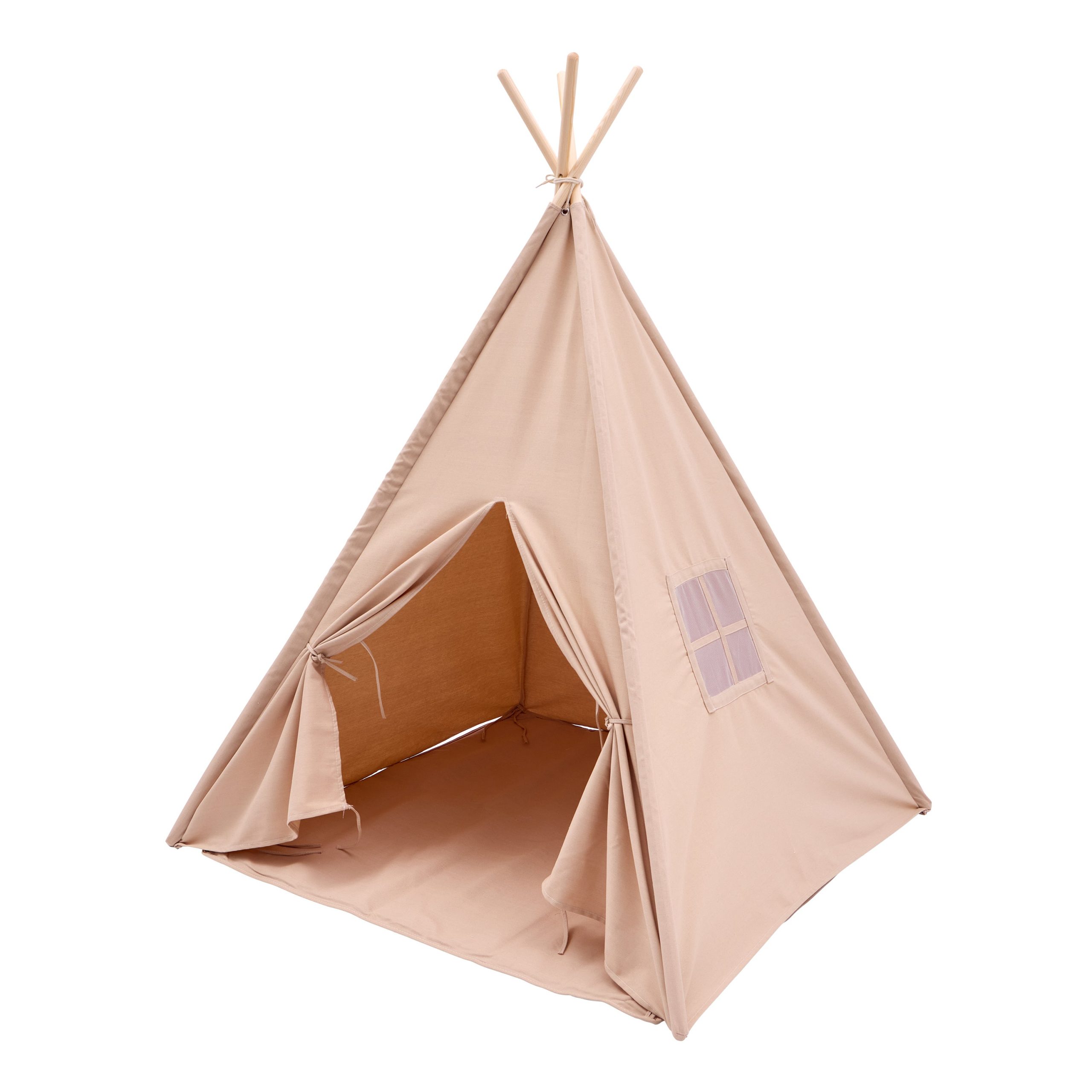 tente-tipi-291ilv.jpg Sunny Vera Tente Tipi Chambre Enfant, Sandy Beige | Coton Naturel | Tente De Jeu Avec Tapis De Sol Inclus | Dimensions 110 X 110 X 160 Cm | A Partir | Leroy Merlin – Image 1