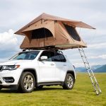 VEVOR Tente de Toit Rigide pour 2 3 Personnes, Tente de Camping pour Véhicules Pliable et Imperméable, avec Échelle Télescopique, Matelas et Housse en PVC, pour Jeep SUV Pick up Camion Voiture, Voyage |