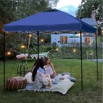 Toile de tente, tissu imperméable épais, tissu supérieur de parapluie à quatre coins, protection solaire de camping et tissu d'auvent anti UV (bleu)