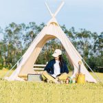 OUZBEM Tente en Toile Tentes de Camping et abri Solaire Tente de randonnée Grande Tente pagode tipi Adulte pour 2 Personnes, 220x220x200cm, Facile à Installer Vision : Amazon.fr: Sports et Loisirs