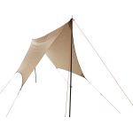 Tarp toile de tente marron clair 3x3m Protection stable intempéries Polyvalent pour camping, pêche, trekking, bivouac Polyester 1000mm, inclut piquets, cordes high tech et tendances