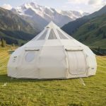 VEVOR Tente Yourte en Toile, Tente Cloche 5 m pour Camping Familial, Glamping, Chasse, Événements Plein Air, Jusqu'à 12 Personnes, avec Passage pour ...