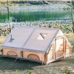 Tente Gonflable pour 2 à 8 Personnes, Tente Camping Gonflable avec Sortie de Cheminée et Pompe à Air, Montage Rapide en 5 Minutes, Inflatable Camping ...