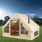 Tente gonflable imperméable, Oxford d'extérieur pour 4 à 6 personnes, portable avec ouverture de cheminée, tente à air intégrée, coupe vent : Amazon.fr: Sports et Loisirs
